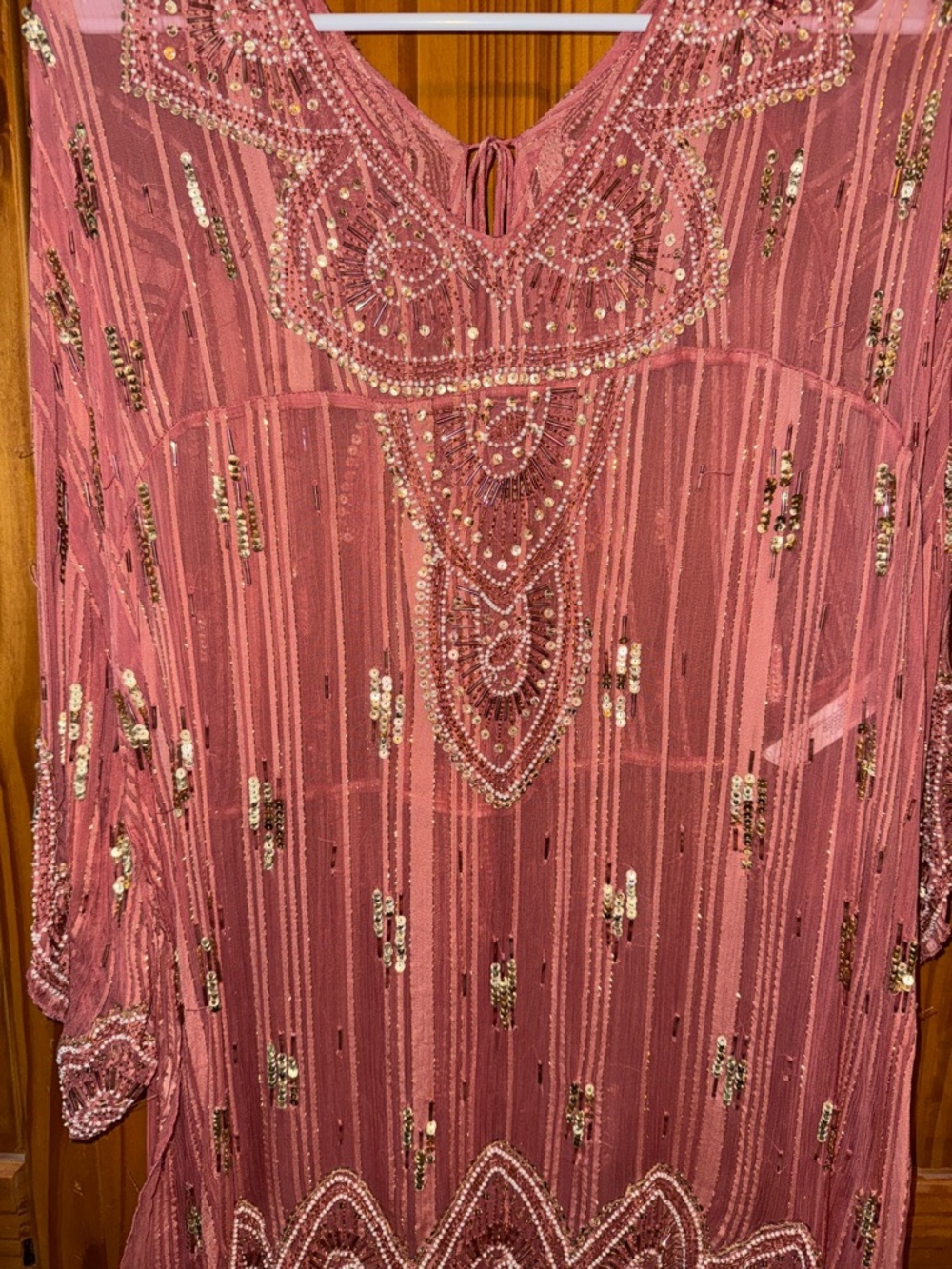 Free People Rose Pink Embellished Sheer Tunic - Picture 2 of 9